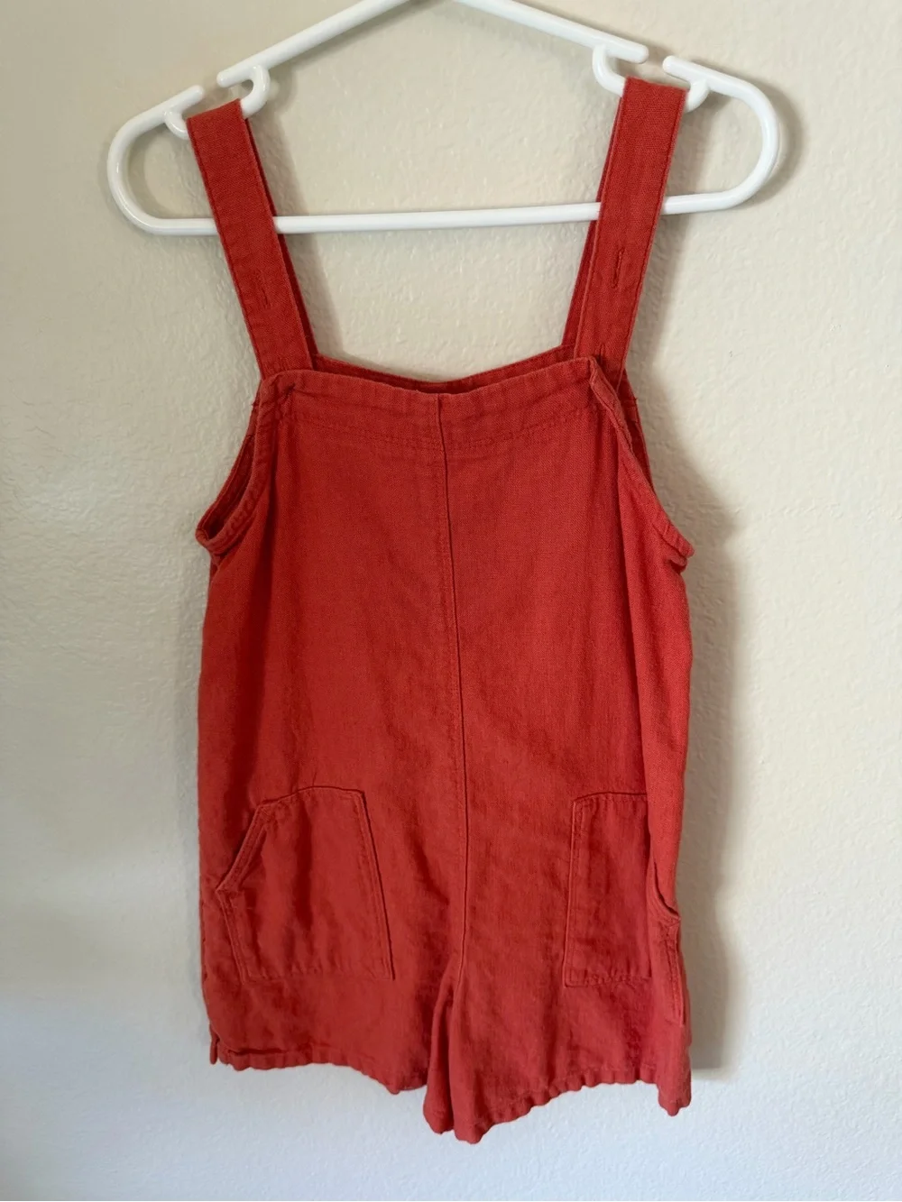 Old Navy Rust Red Linen Romper Overalls